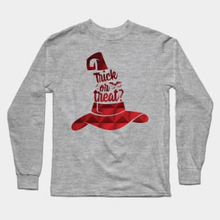 Trick or treat witch hat red Long Sleeve T-Shirt